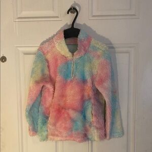Colorful Fuzzy Zip-Up Jacket